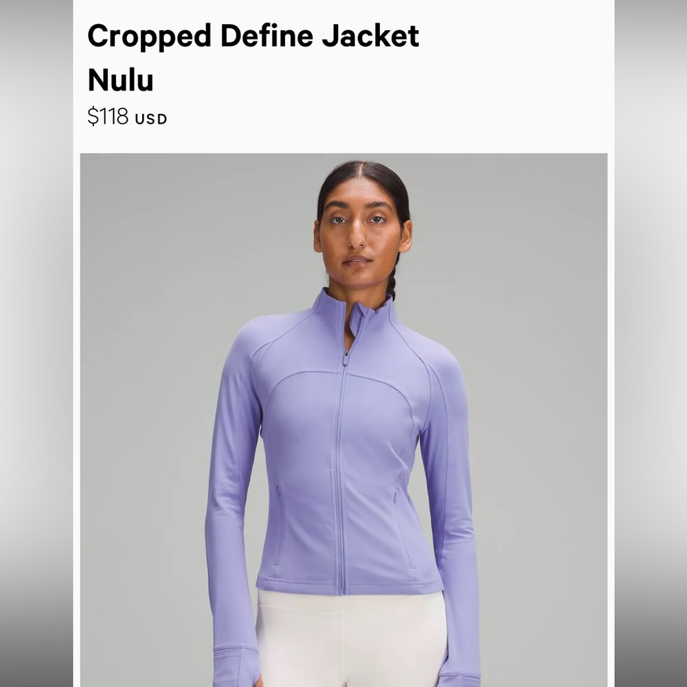 LuLu Lemon Cropped Defined Jacket NWT